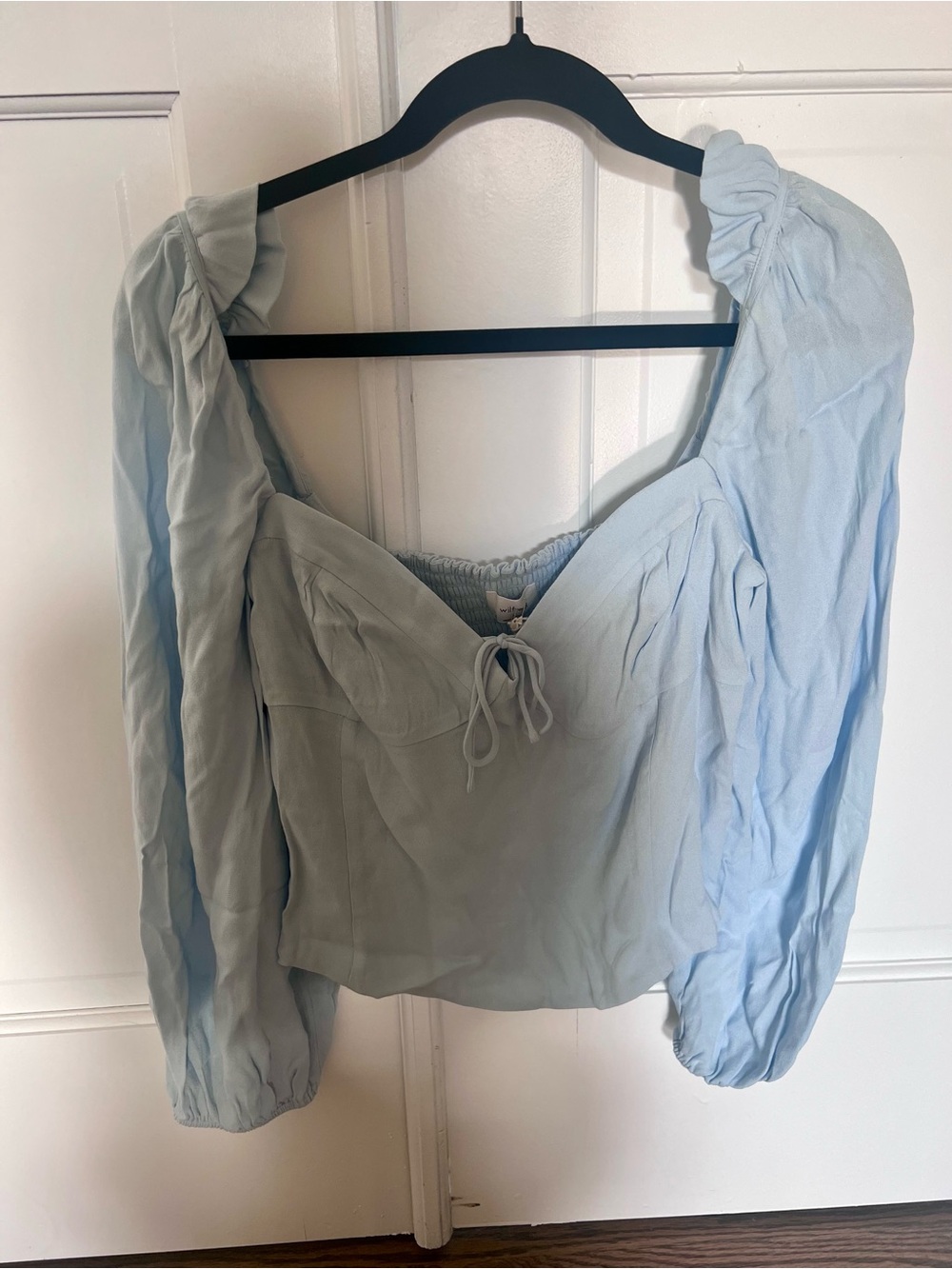 Wilfred Light Blue Puff Sleeve Peasant Blouse